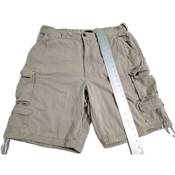Club Room Mens 36 Cargo 8 Pocket Utility Shorts Khaki Hiking Trail Tactical Work - Picture 7 of 8